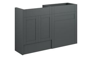 Abbi 1236mm Standard Basin & WC Unit Pack - Matt Graphite Grey (Grey Cab)